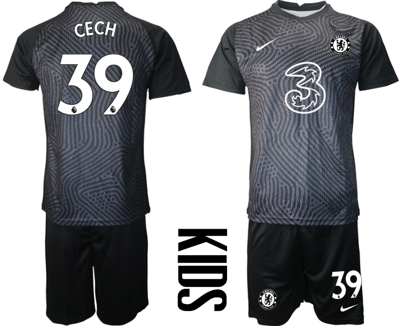 2021 Chelsea black Youth goalkeeper #39 soccer jerseys->youth soccer jersey->Youth Jersey
